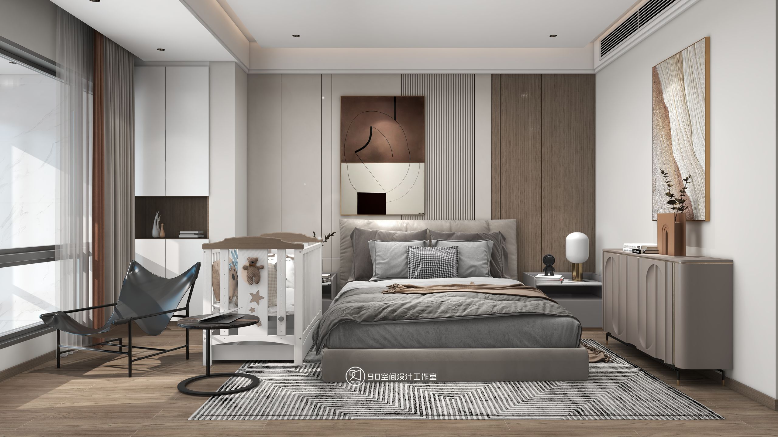 海市蜃楼现代轻奢风格挑高别墅设计丨90 空间设计-33