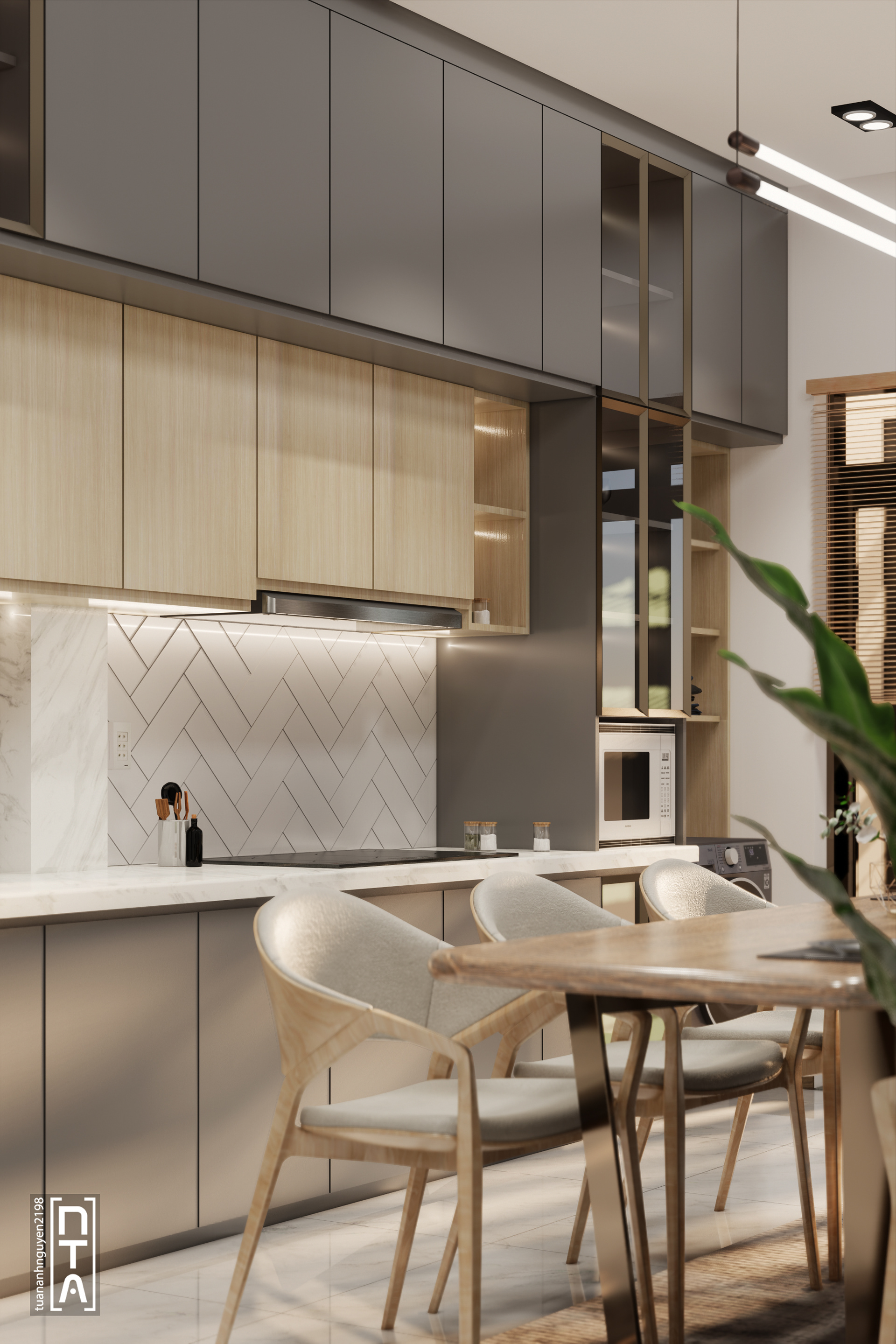 Townhouse- Livingroom and Kitchen interior-15