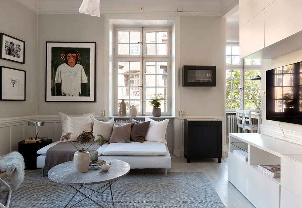 斯德哥尔摩小公寓 | 精致设计,大阳台与教堂美景-4