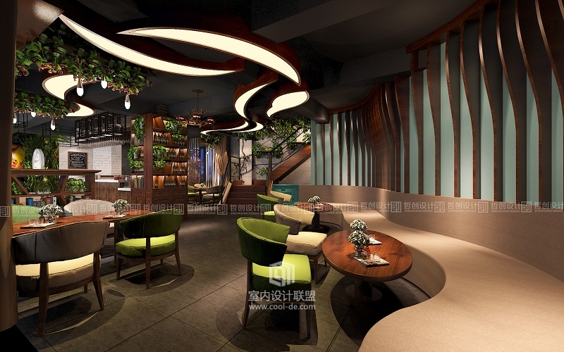 昆明市东川区咖啡馆装修设计效果图鉴赏-1