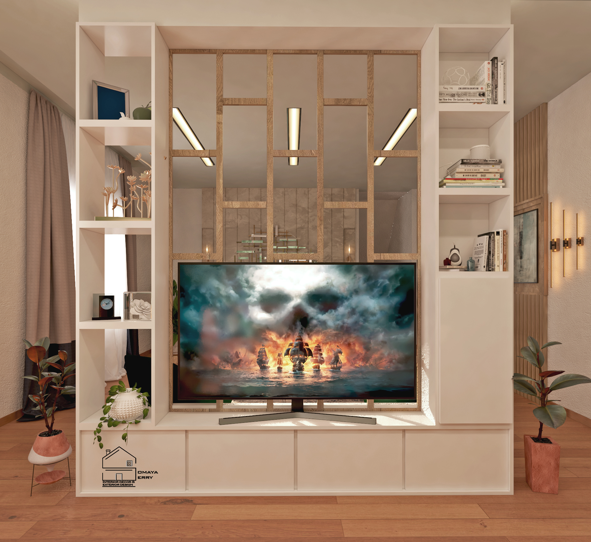 Avocado green & Tropical sun yellow Living room-2