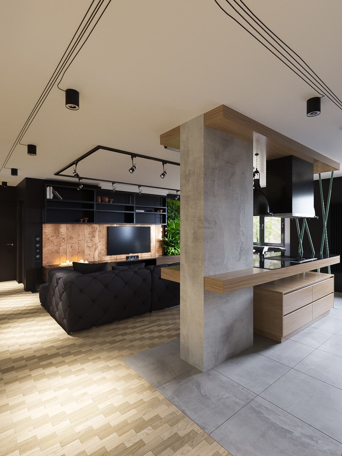 石墨色调的 loft 公寓设计项目丨白俄罗斯明斯克丨“Станза”工作室-15