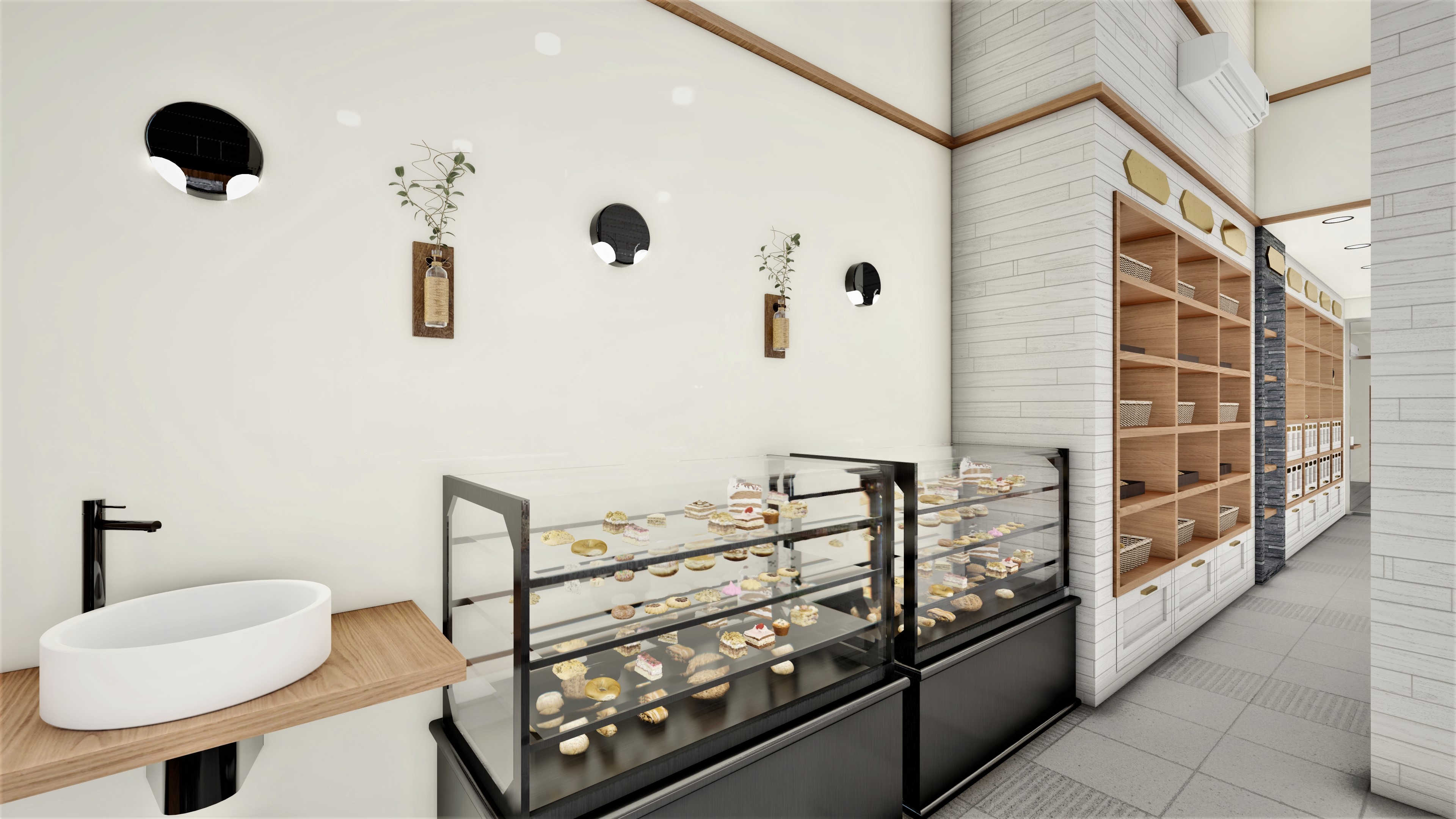 Interior modern design for sweets & coffee beans shop-2