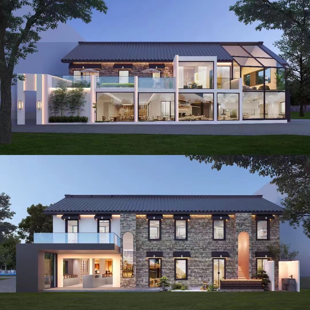 私房菜餐厅室内外效果图-1