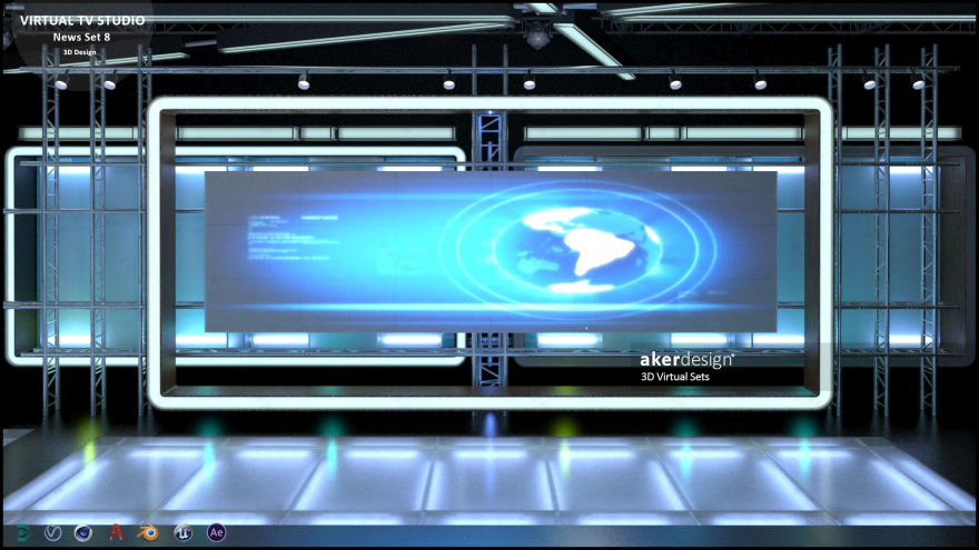 虚拟电视演播室新闻布景 8-13