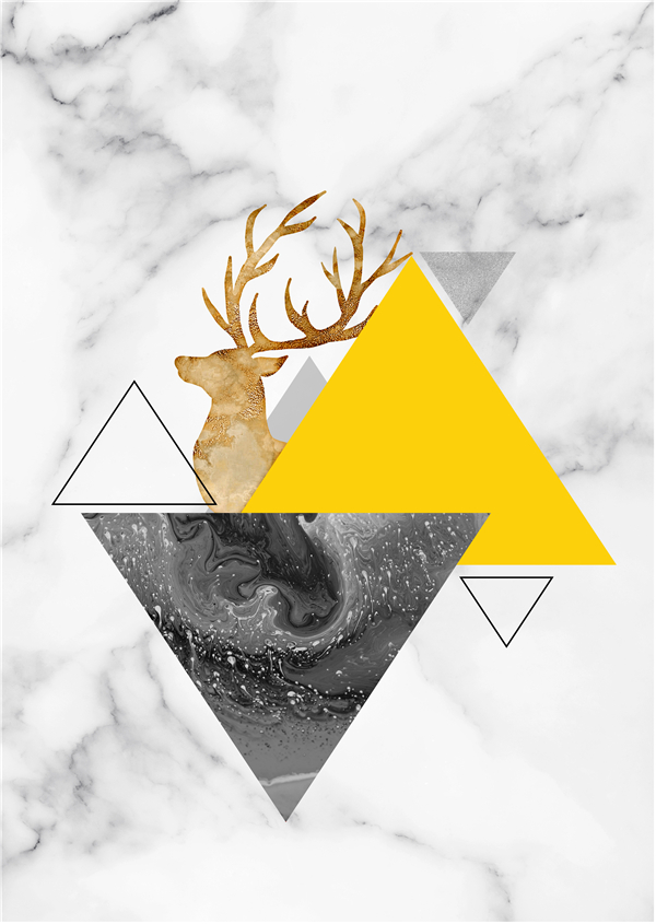 轻奢风 三联组合软装挂画-14