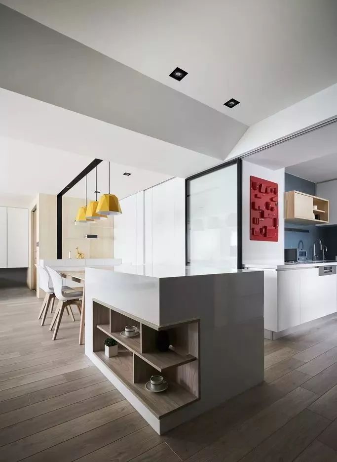 极简风格客厅书房一体化设计-80