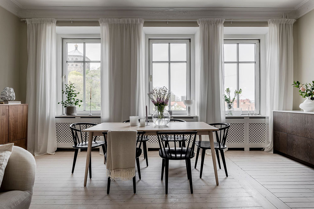 瑞典哥德堡优雅公寓 | 木质厨房与柔和色彩的完美结合-3