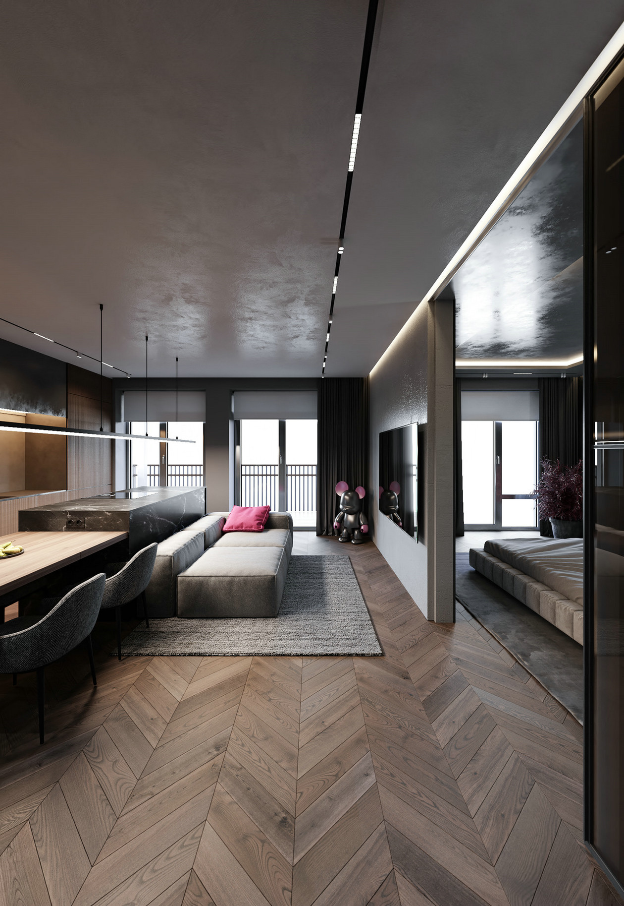 高级灰色系公寓设计-1