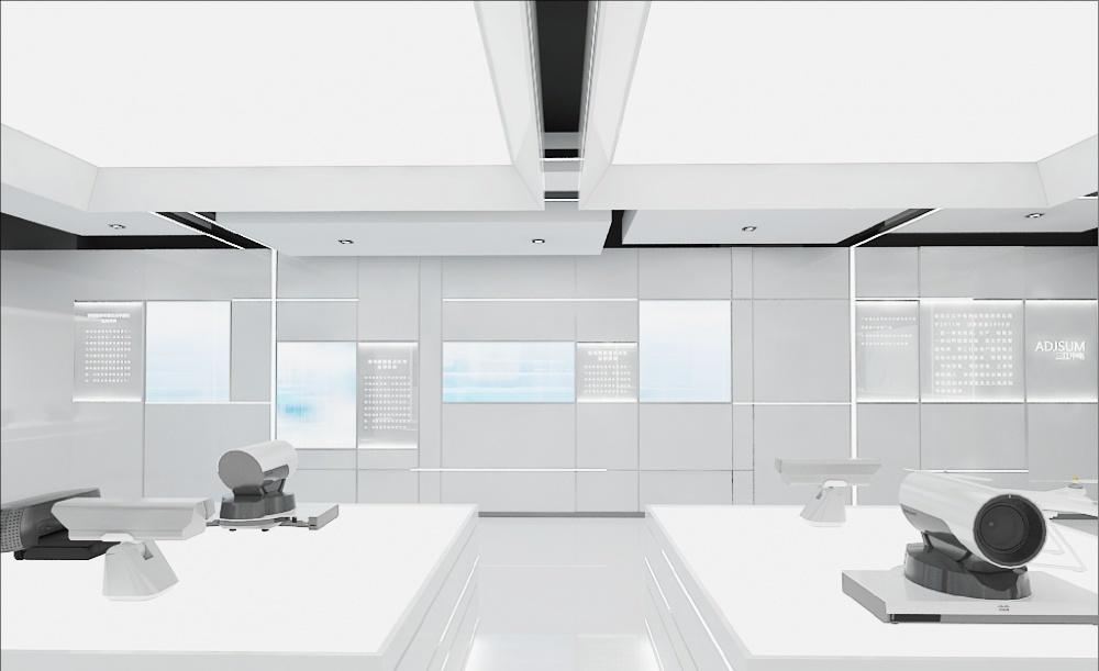 科技之弧，灵动展示空间 企业展厅-11