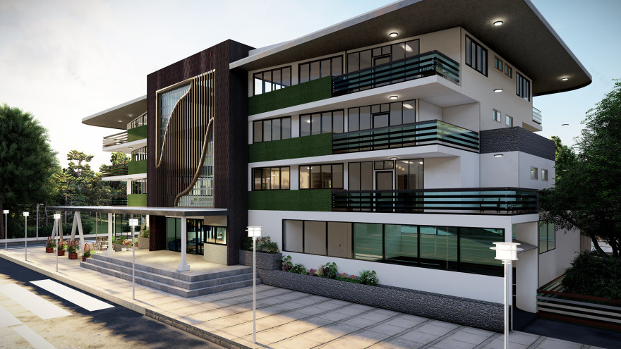 Residential Apartment Complex with Cafe-4