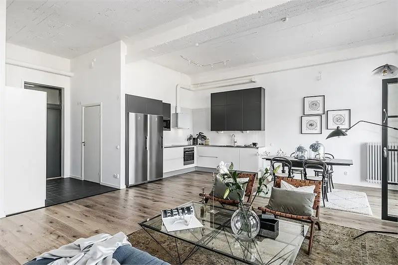 "瑞典旧工厂改造的现代复古 loft"-6