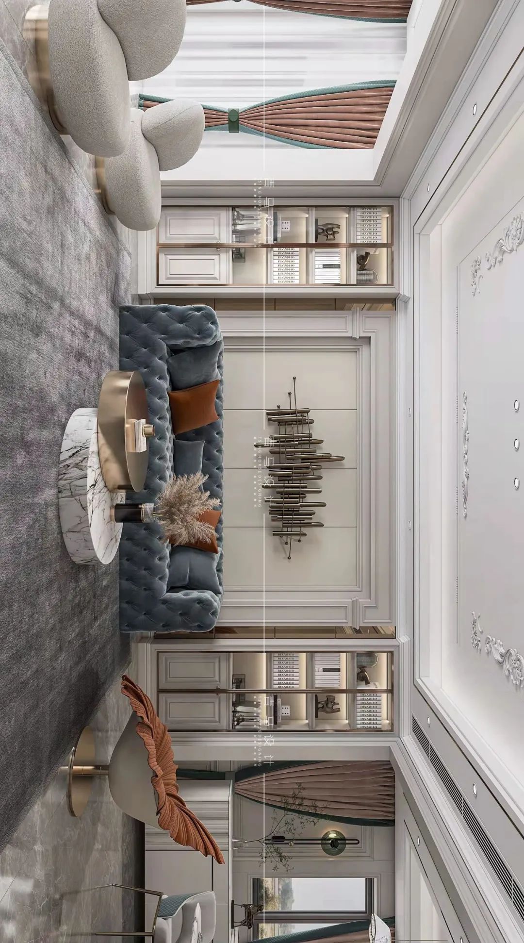 香湖湾上叠现代美式别墅设计丨中国西安丨青马别墅设计-25