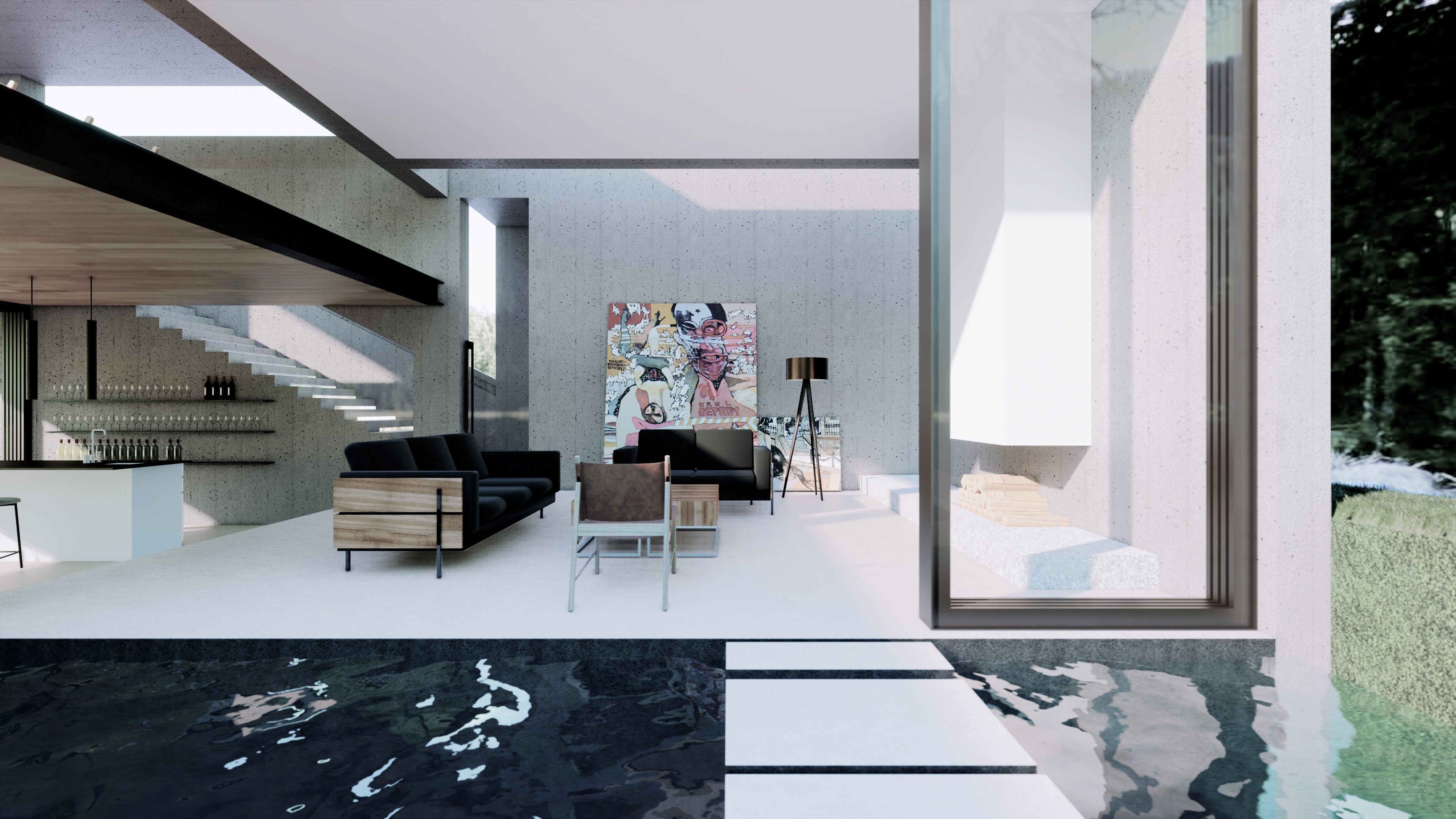 建筑设计｜佘山别墅庭院客厅-5