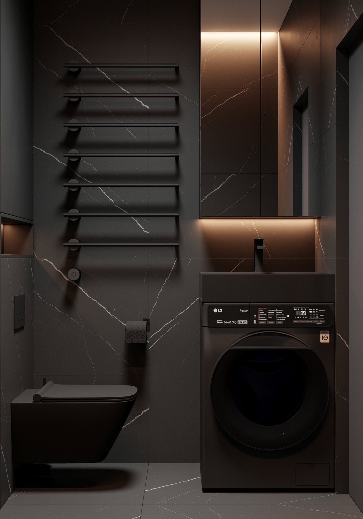 圣彼得堡高级黑色系公寓 质感超细腻-25