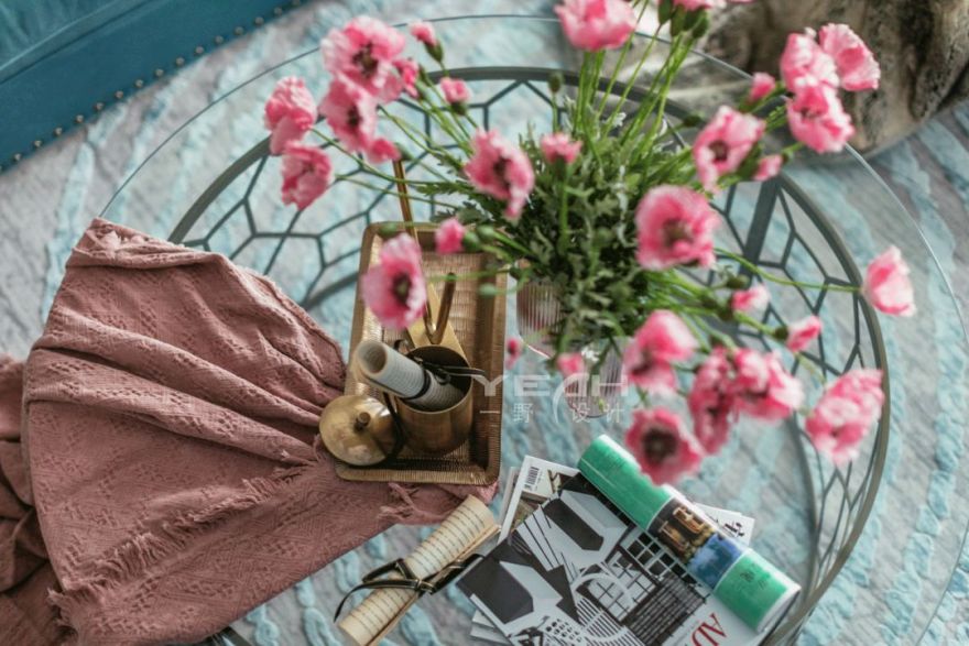 中南雅苑 | 140m² | 美式风格 | 奶油蓝与火烈鸟粉的完美融合-12