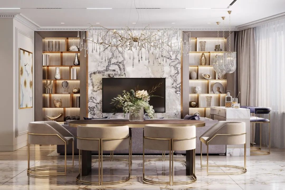 87㎡黄铜轻奢时尚家居丨Artis Interiors-12