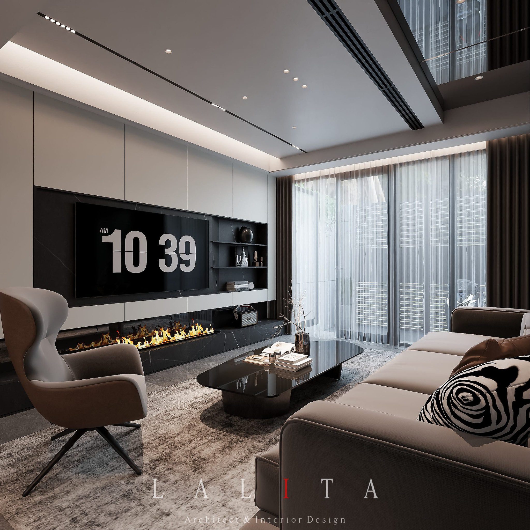 14914. Free Sketchup Living Room- Kitchen Interior-2