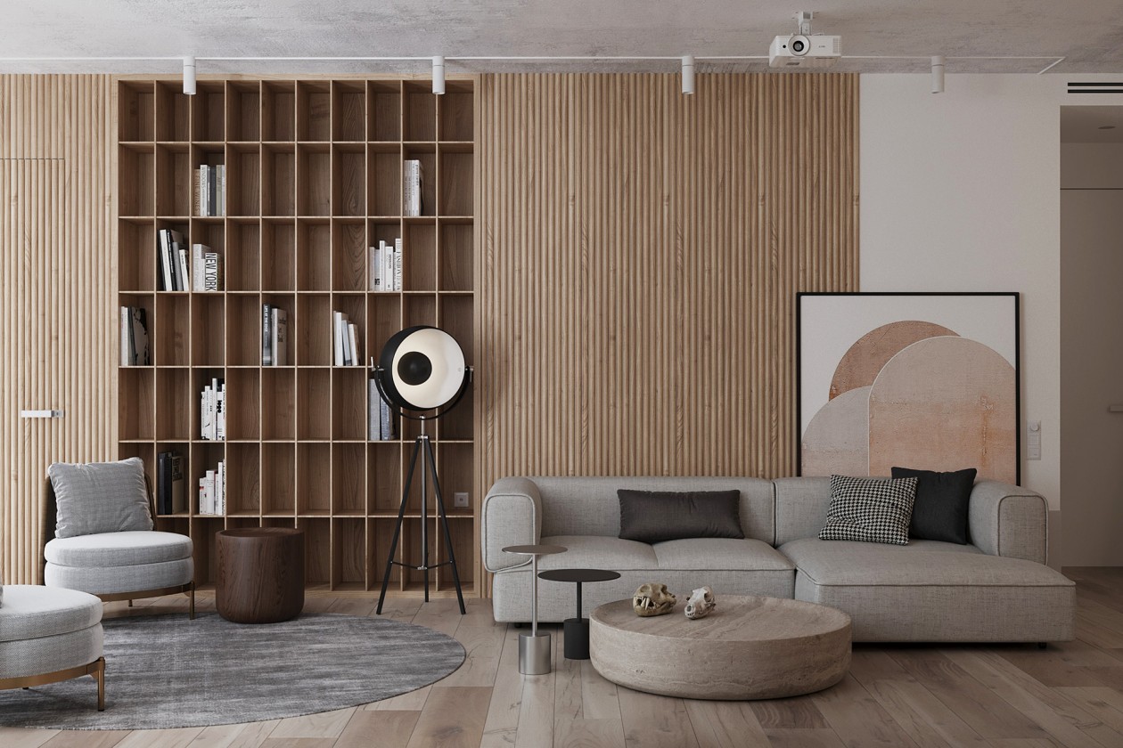 白色系的公寓，自然的点缀 舒服自然-1