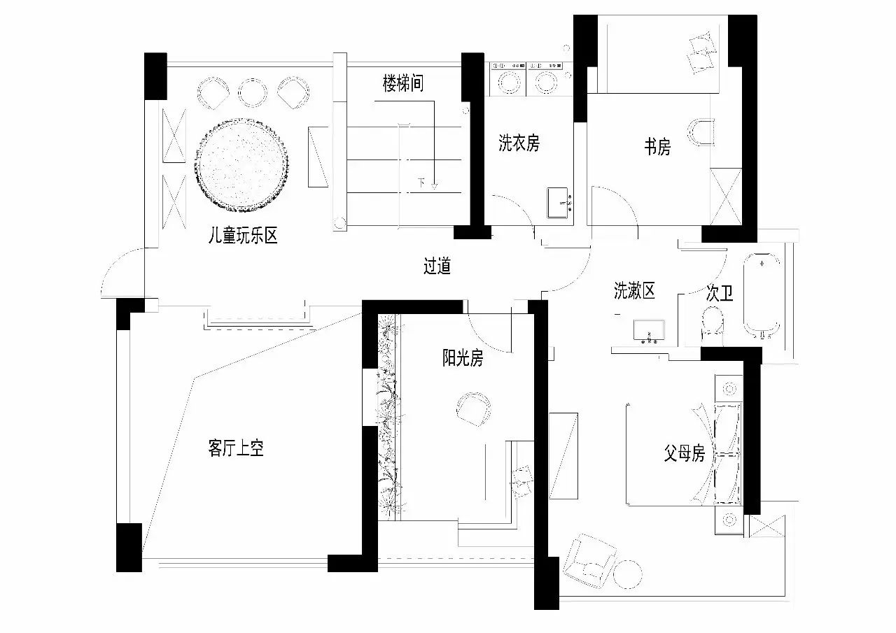 240 平现代美式轻奢复式，深圳中信领航城《轻奢曼影》-95