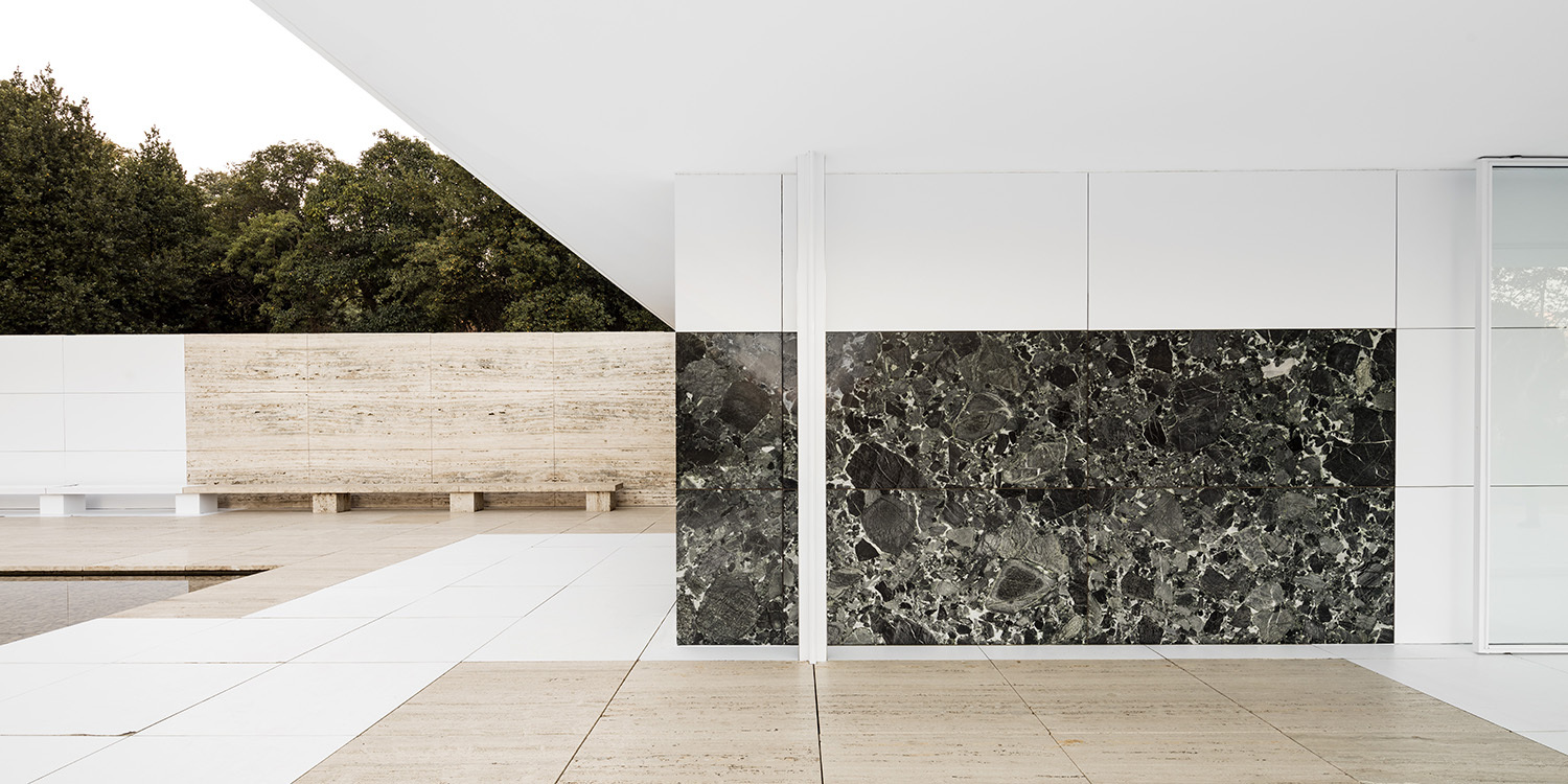 褪去材质的巴塞罗那 Mies van der Rohe Pavilion-24