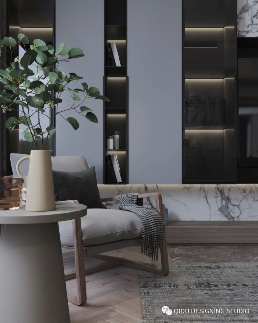 新城财富广场 127㎡现代艺术之家丨器渡空间设计-40
