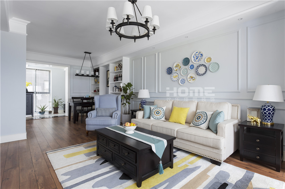 两江国际 126 平美式小清新,Tiffany 蓝打造浪漫梦境-11