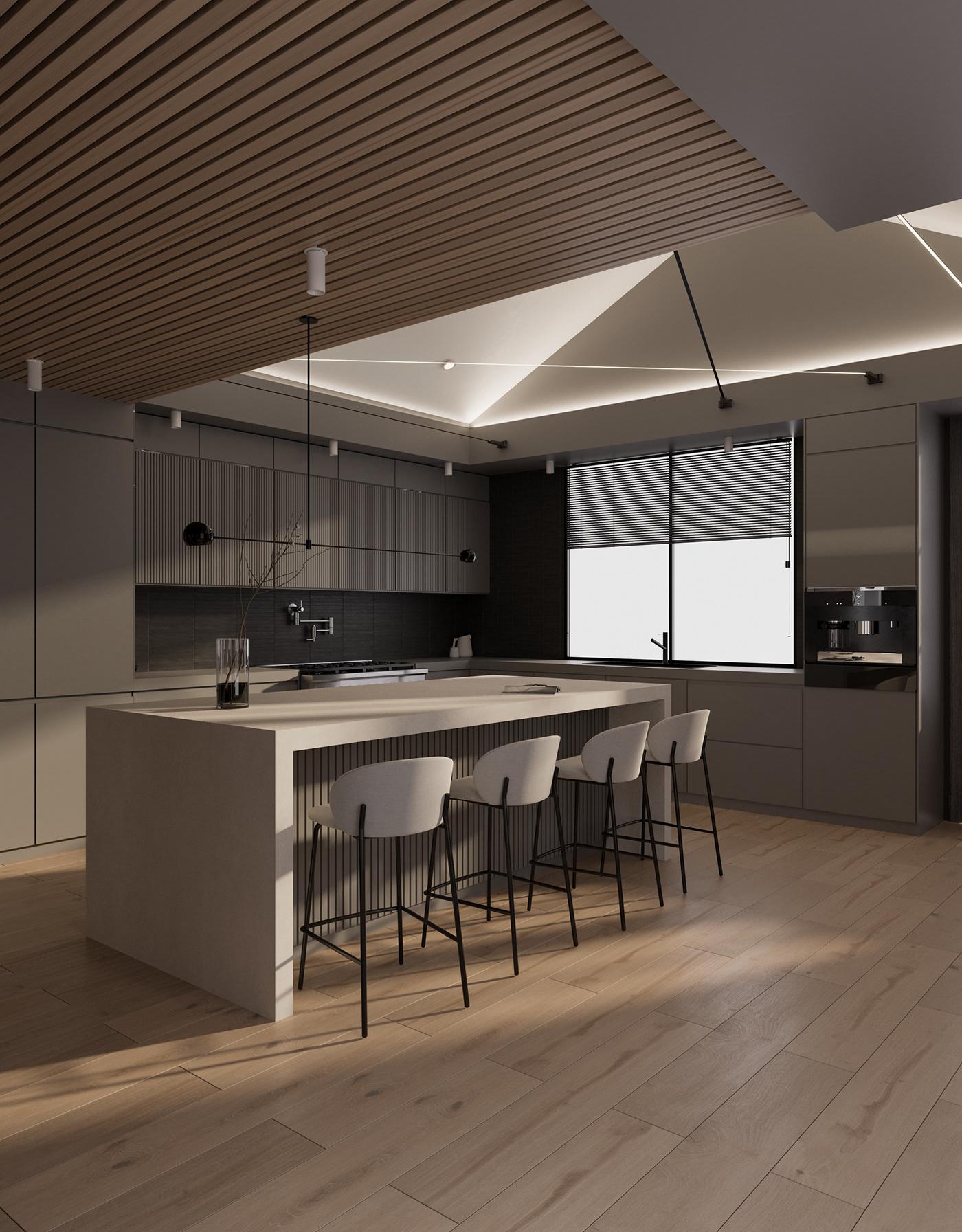 现代原木黑灰空间设计  高级有格调！-3