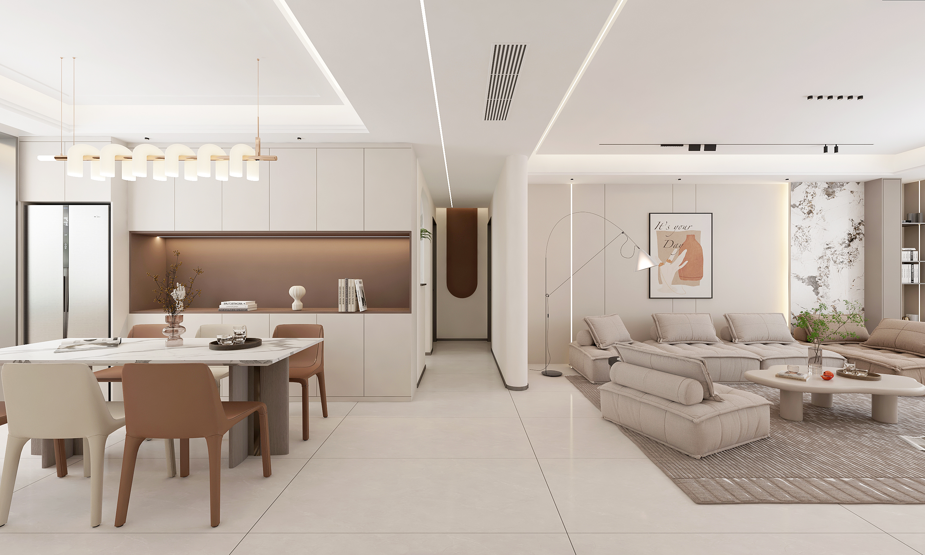 奶油风现代简约 140 平设计丨中国河北丨阿召-6