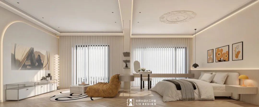 宁波融创慈澜府法式极简风室内设计丨中国宁波丨半杯水设计工作室-22