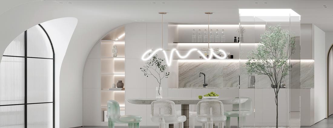 灵动弧形原木风 都市中的宁静港湾-15