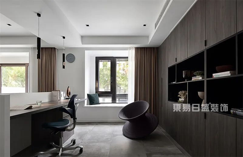 开放式多功能客厅设计，这个北欧风真全能！实拍230㎡北欧风别墅设计-39