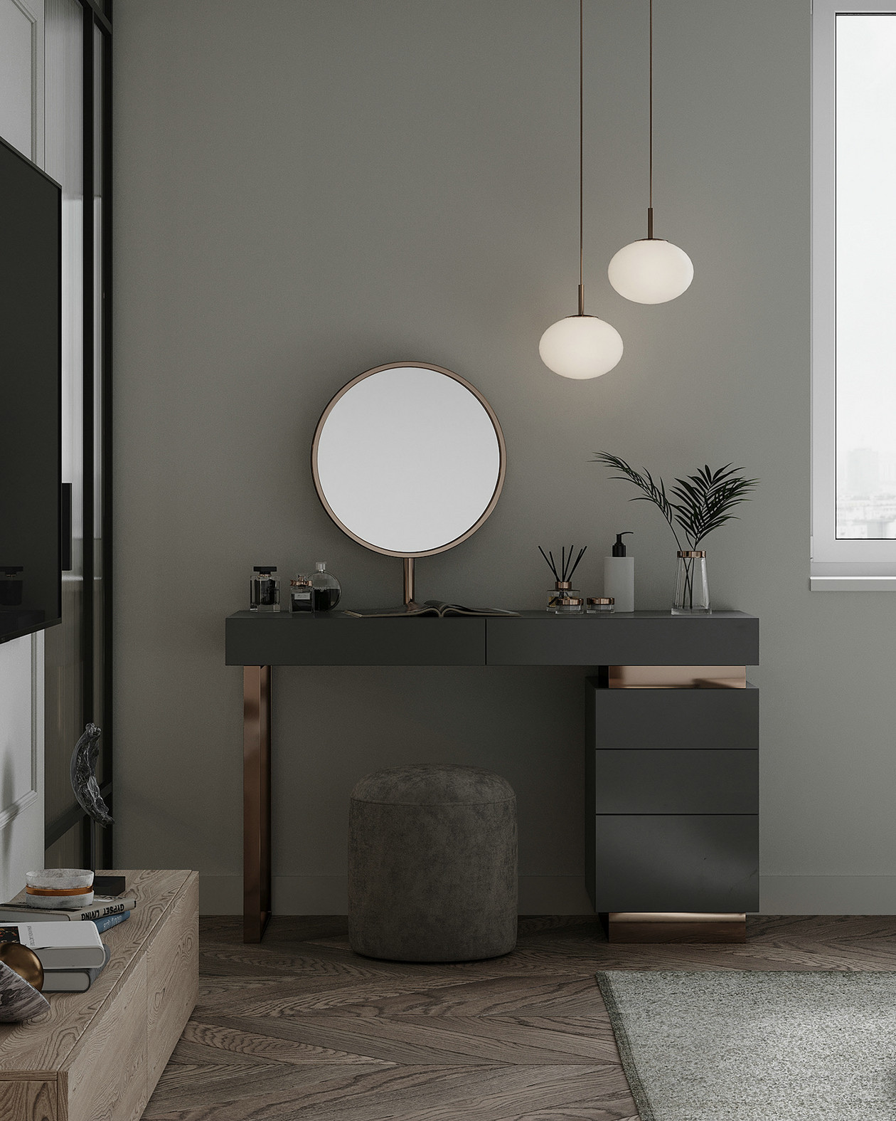 160㎡高级灰色系公寓设计-15