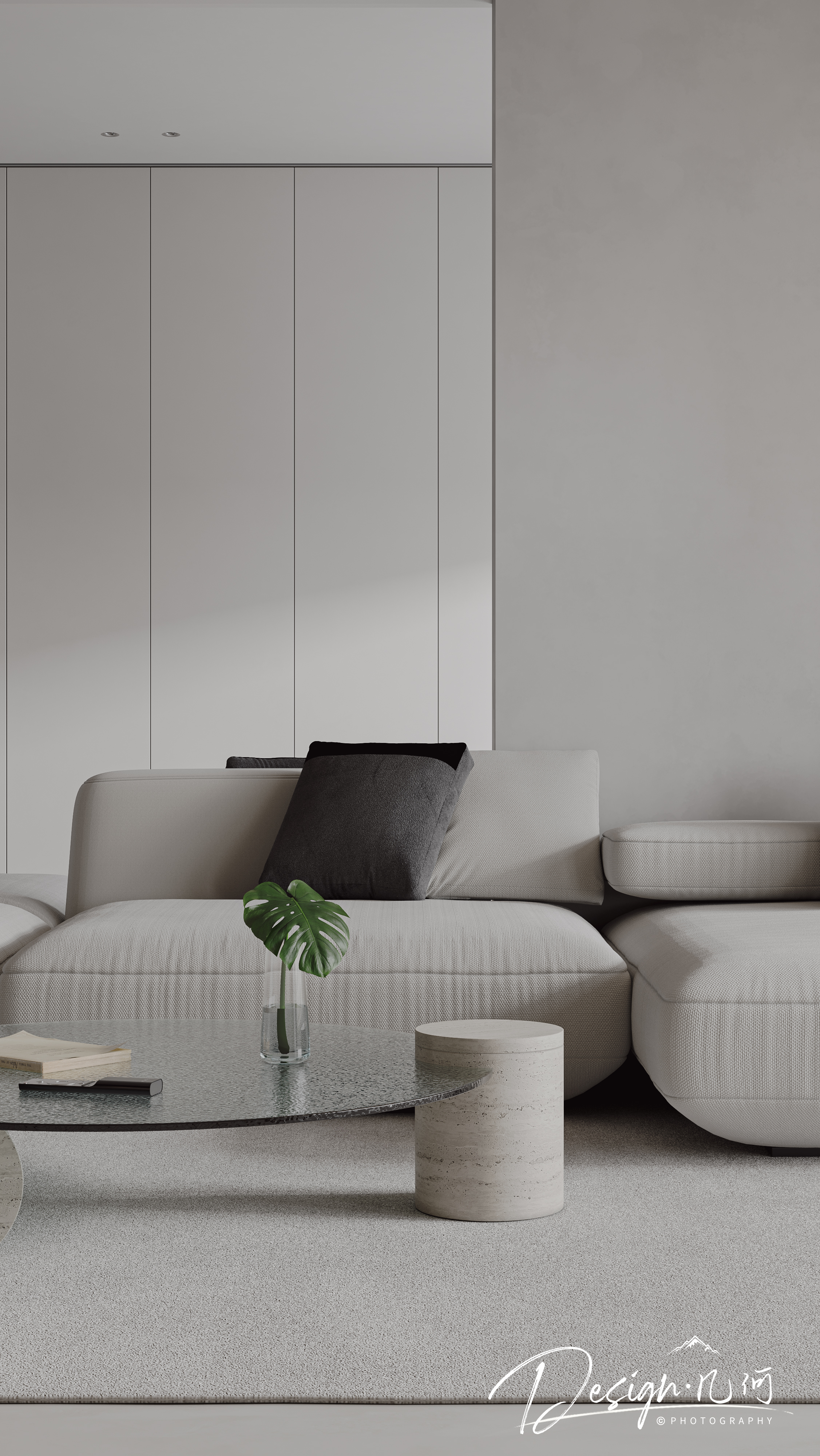 几何空间视觉表现 | 华润瑞府现代极简纯色客餐厅-21