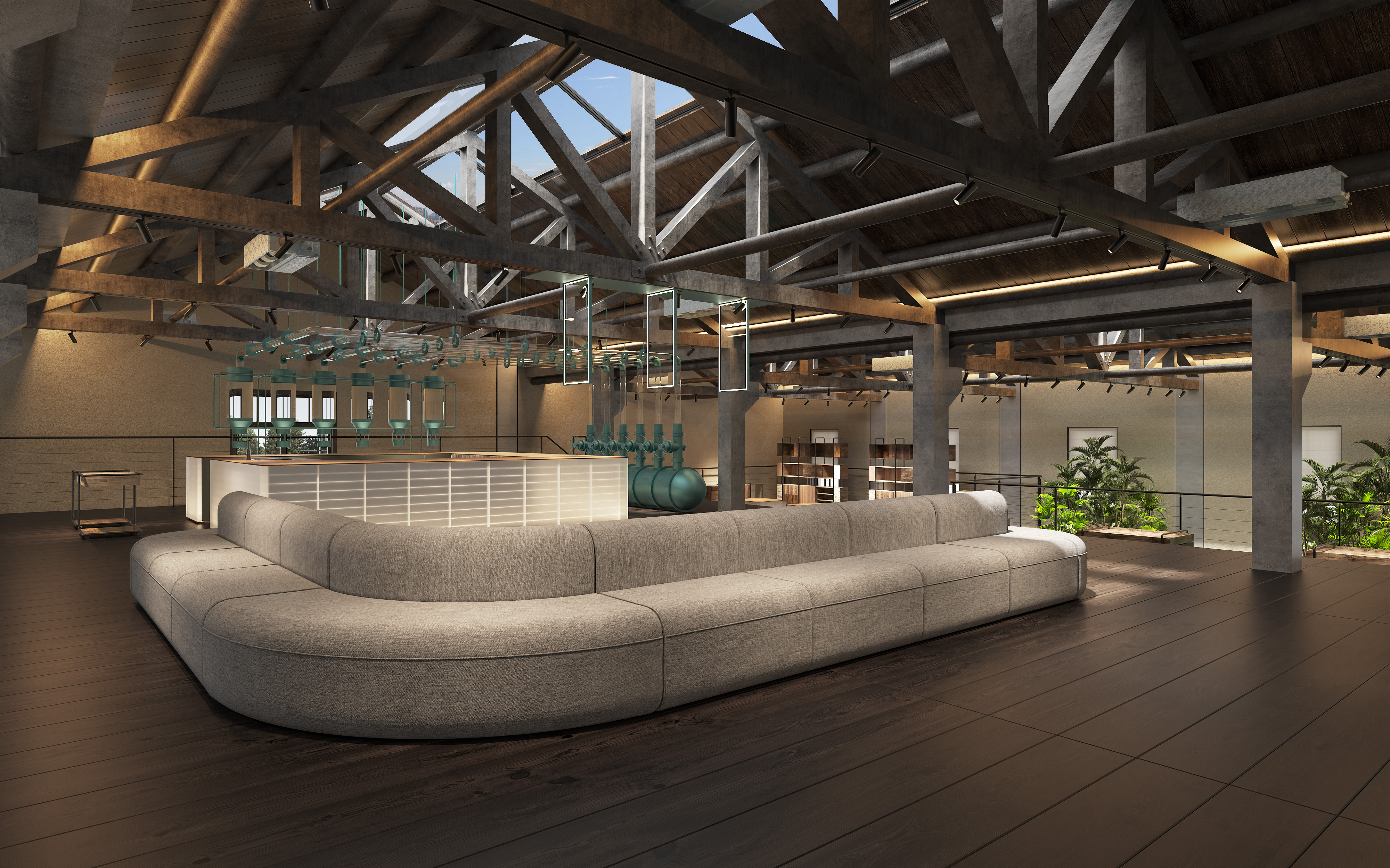 厂房改造 休闲茶饮会所-1