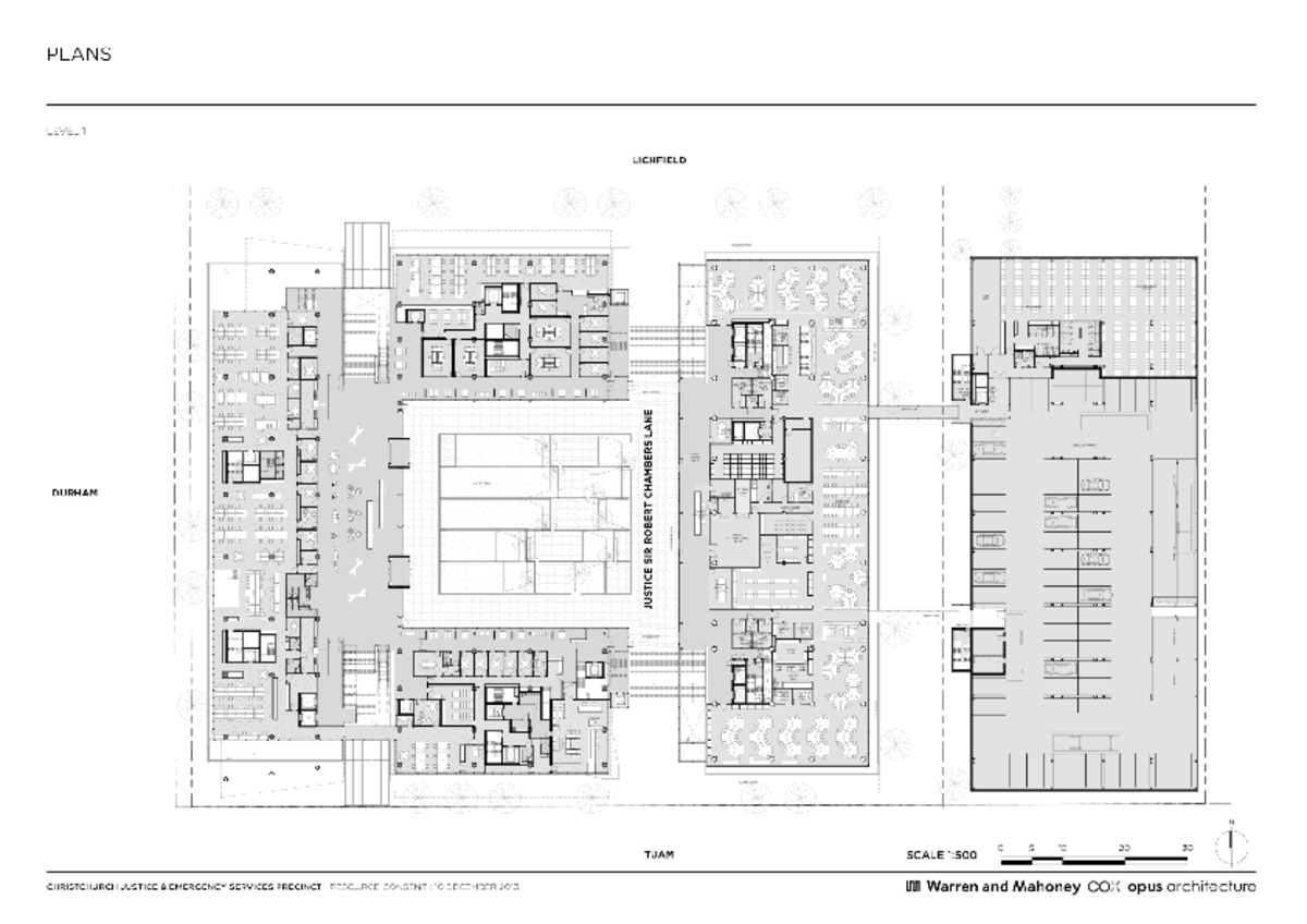 克赖斯特彻奇司法和紧急事务管理园区，新西兰 / Warren and Mahony + Cox Architecture +WSP Group-81