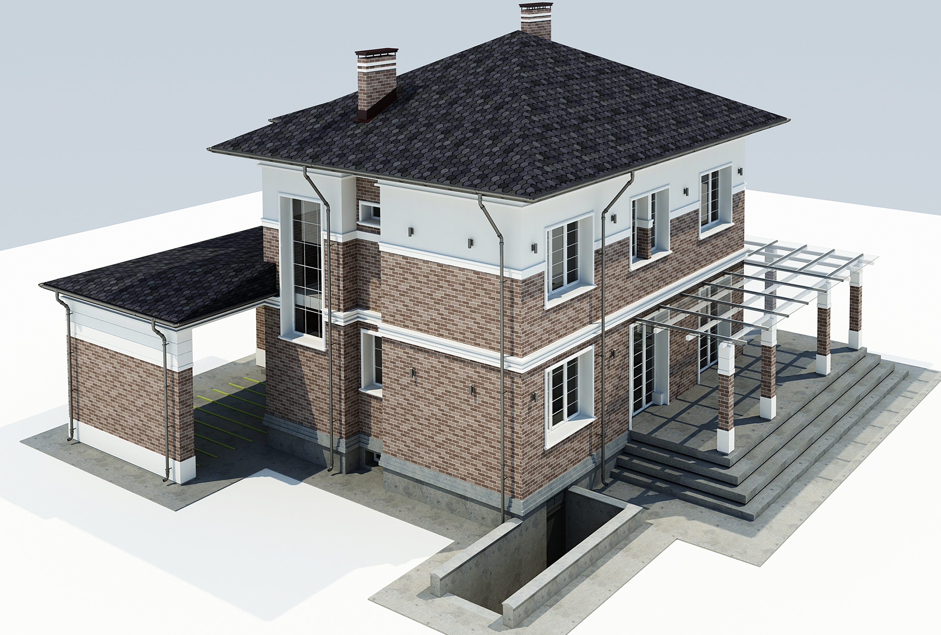 Эскизный проект Фасада индивидуального жилого дома-8