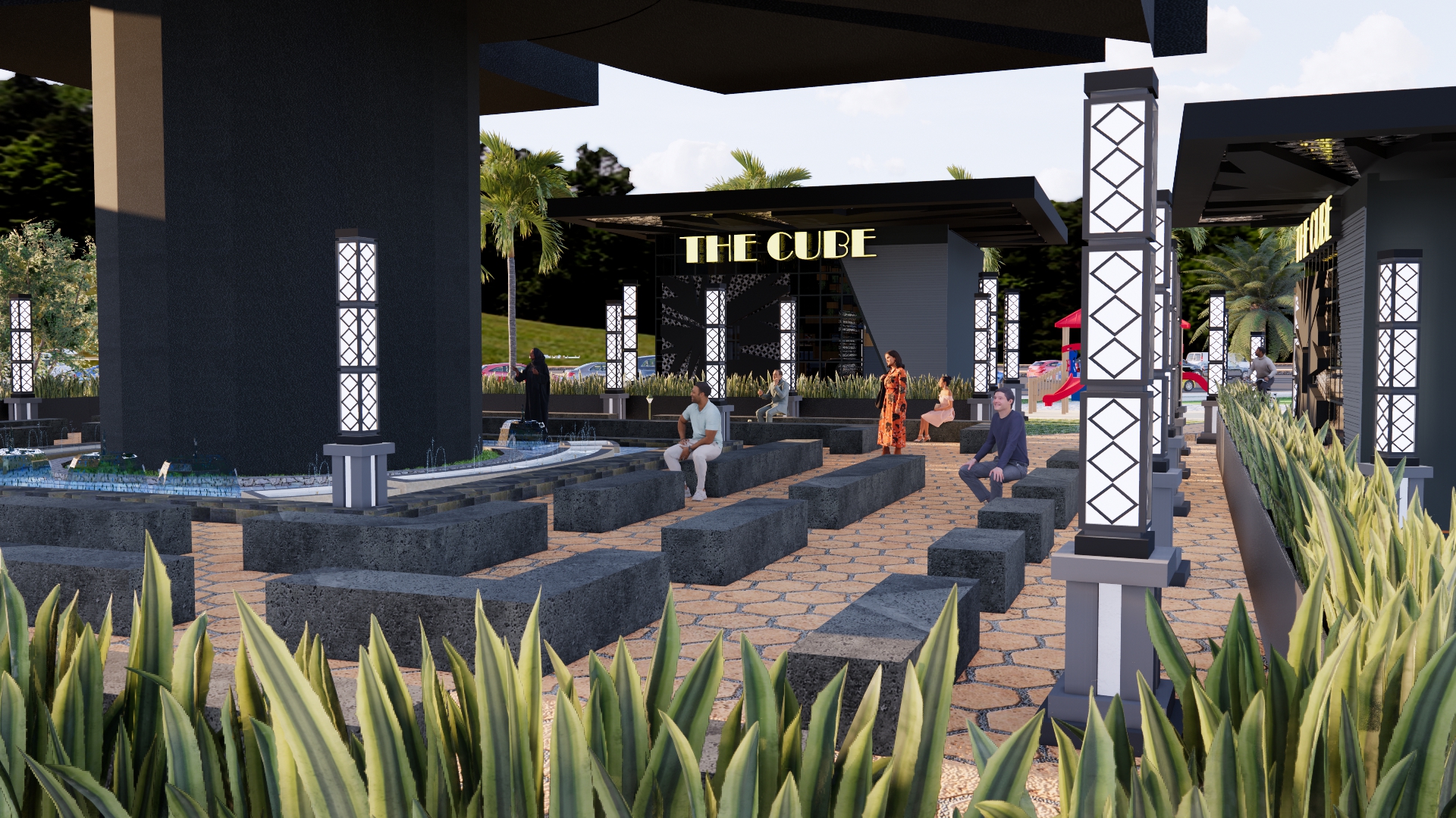 تصميم لمنتزه به العديد من الكافيهات والمطاعم في عمان-56