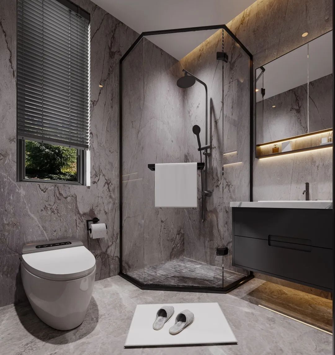 万科金域蓝湾愉景湾现代轻奢风设计丨东成至盛装饰-39