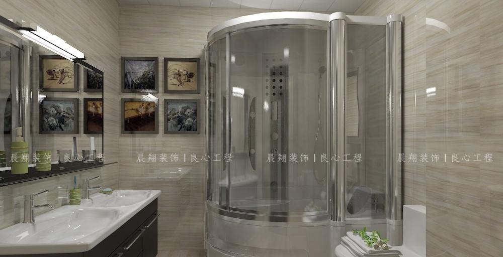 云水园 124㎡中式三居室 深色调营造开阔空间-6