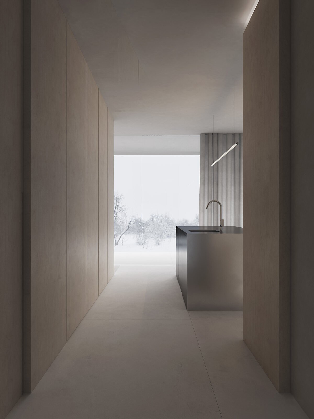 158㎡极简风住宅设计 满满的高级感-4