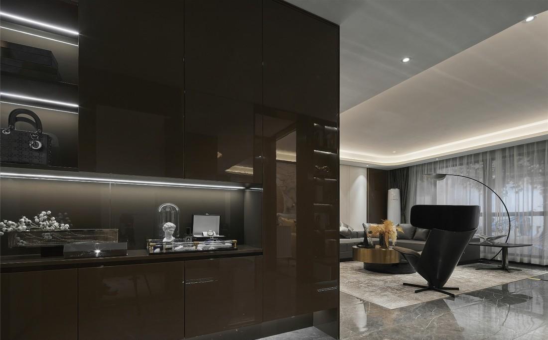 ML·A 设计 | 水墨清欢 玄关,金属与自然纹理的完美融合-3