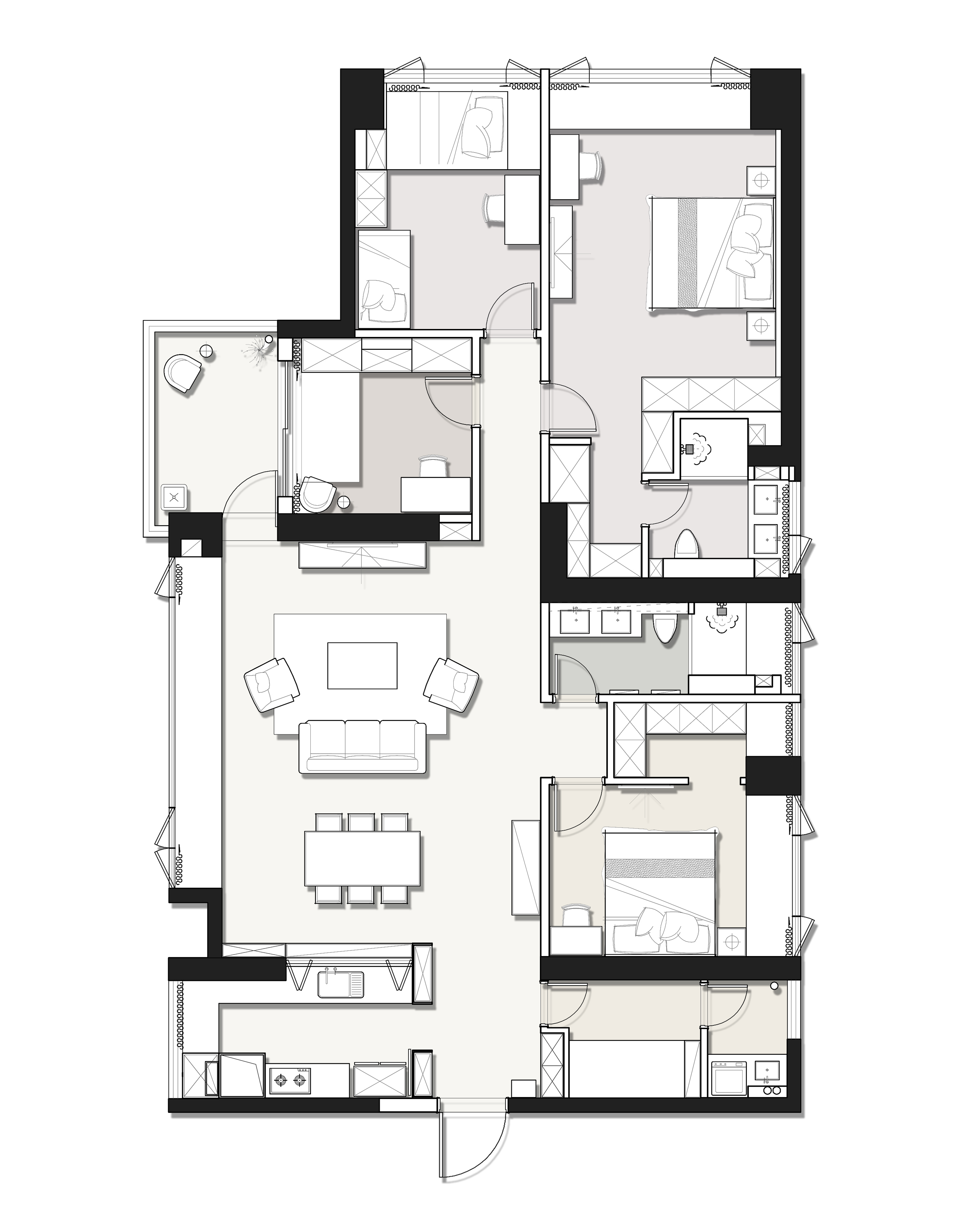 香山美墅果岭 185㎡原木家居,三代同堂的自然生活-7