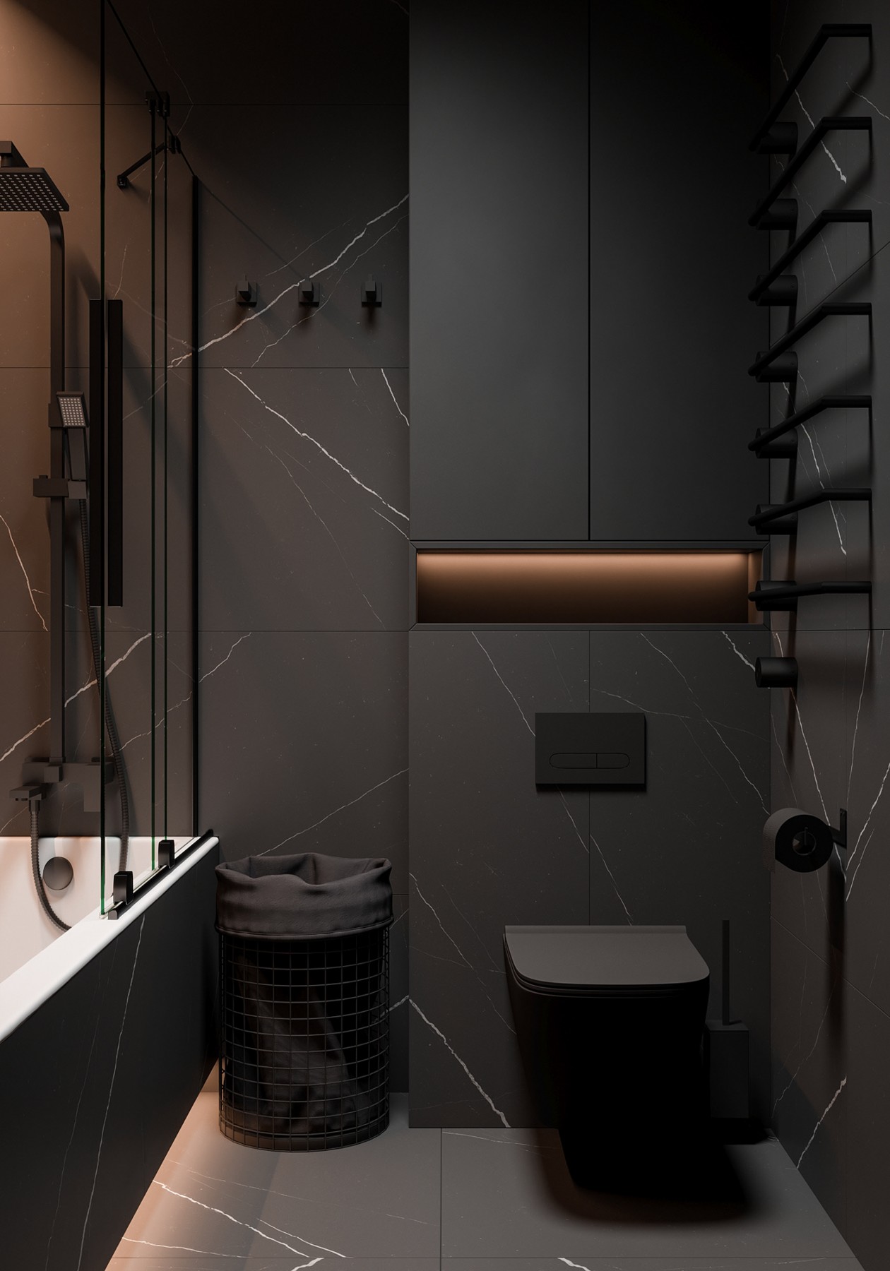 圣彼得堡高级黑色系公寓 质感超细腻-18