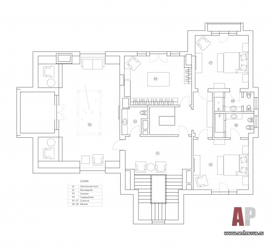 580平米经典独栋别墅室内设计丨设计师 Татьяна Цивилева-68