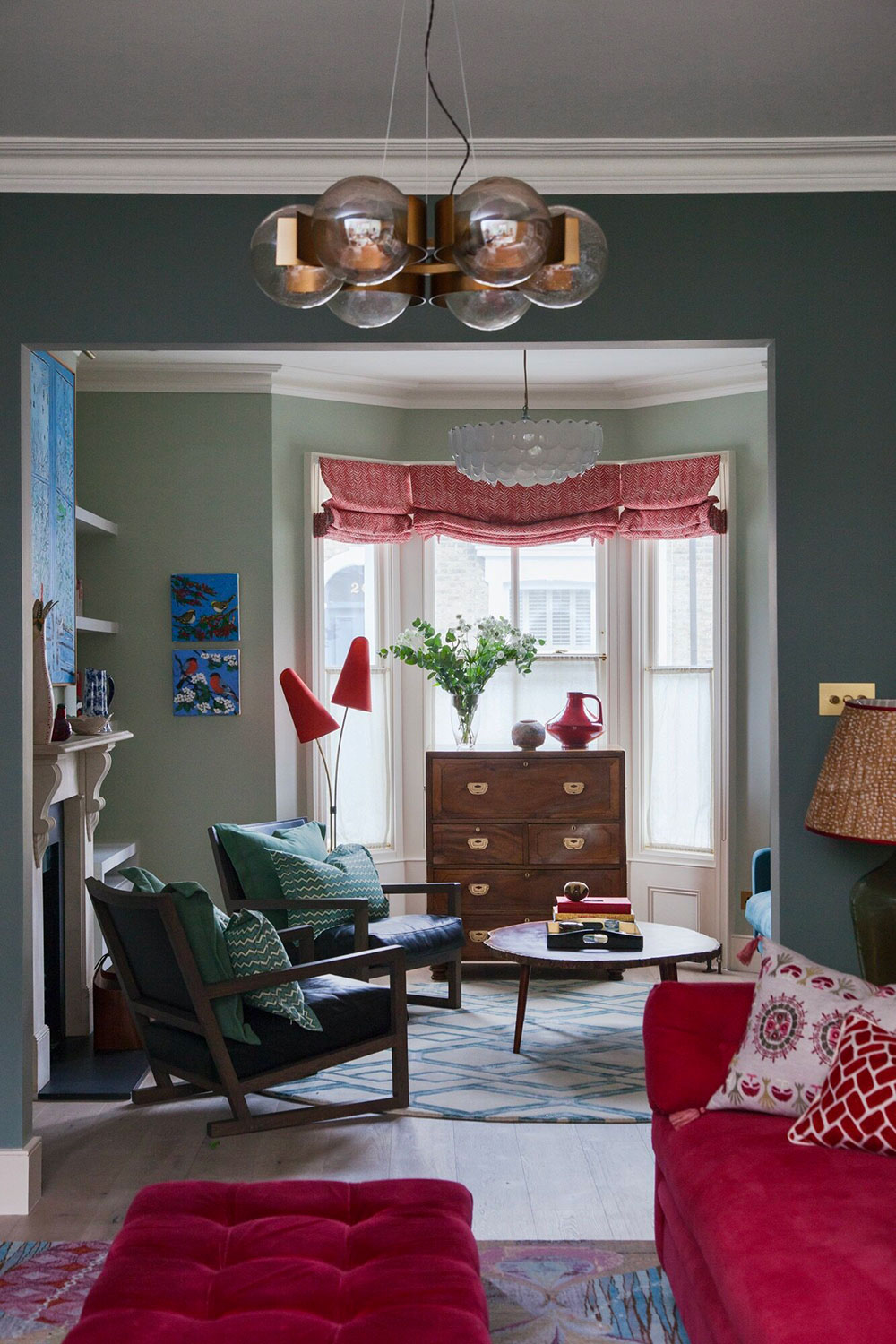 西伦敦蓝色红调活力家居设计-6