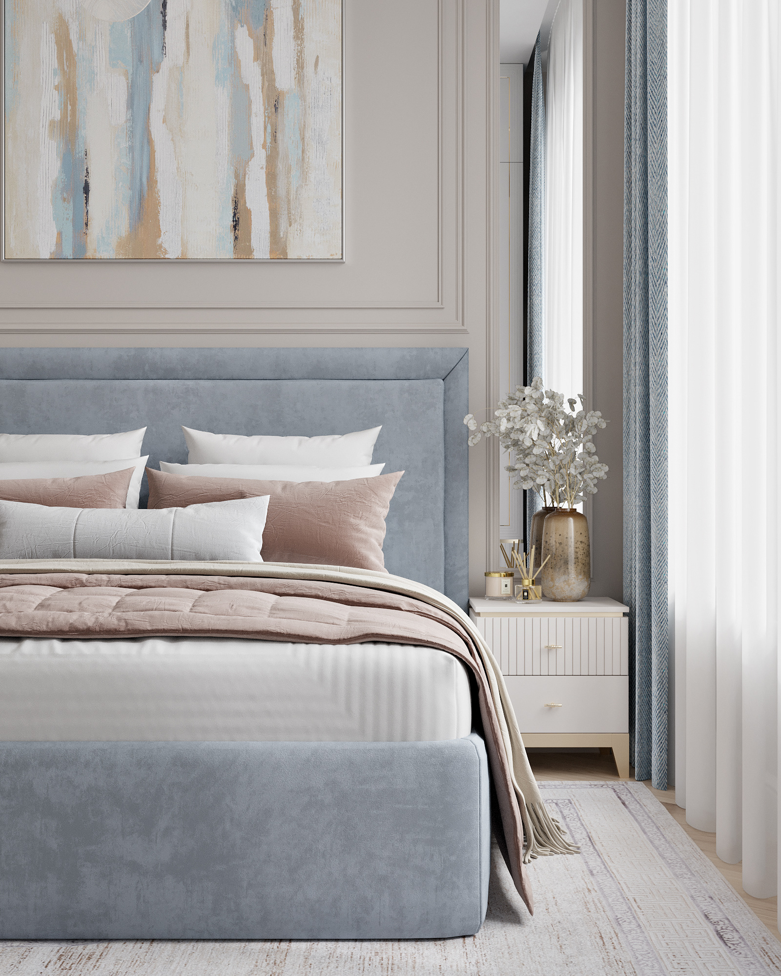 舒适明亮的卧室丨@chernov_renders-4