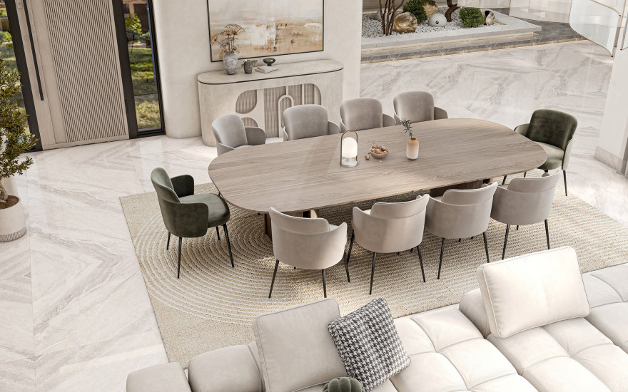 沙特阿拉伯家庭客厅与餐厅设计丨Alaa Arafa-30