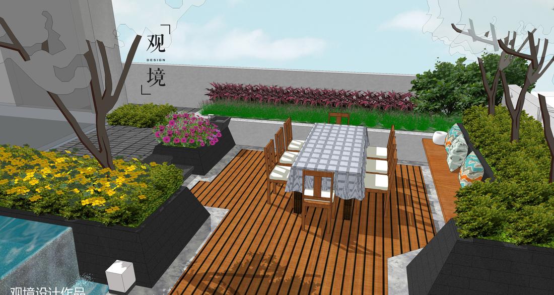 蔡先生南向屋顶花园——室内外景观相互渗透的无缝衔接设计-6