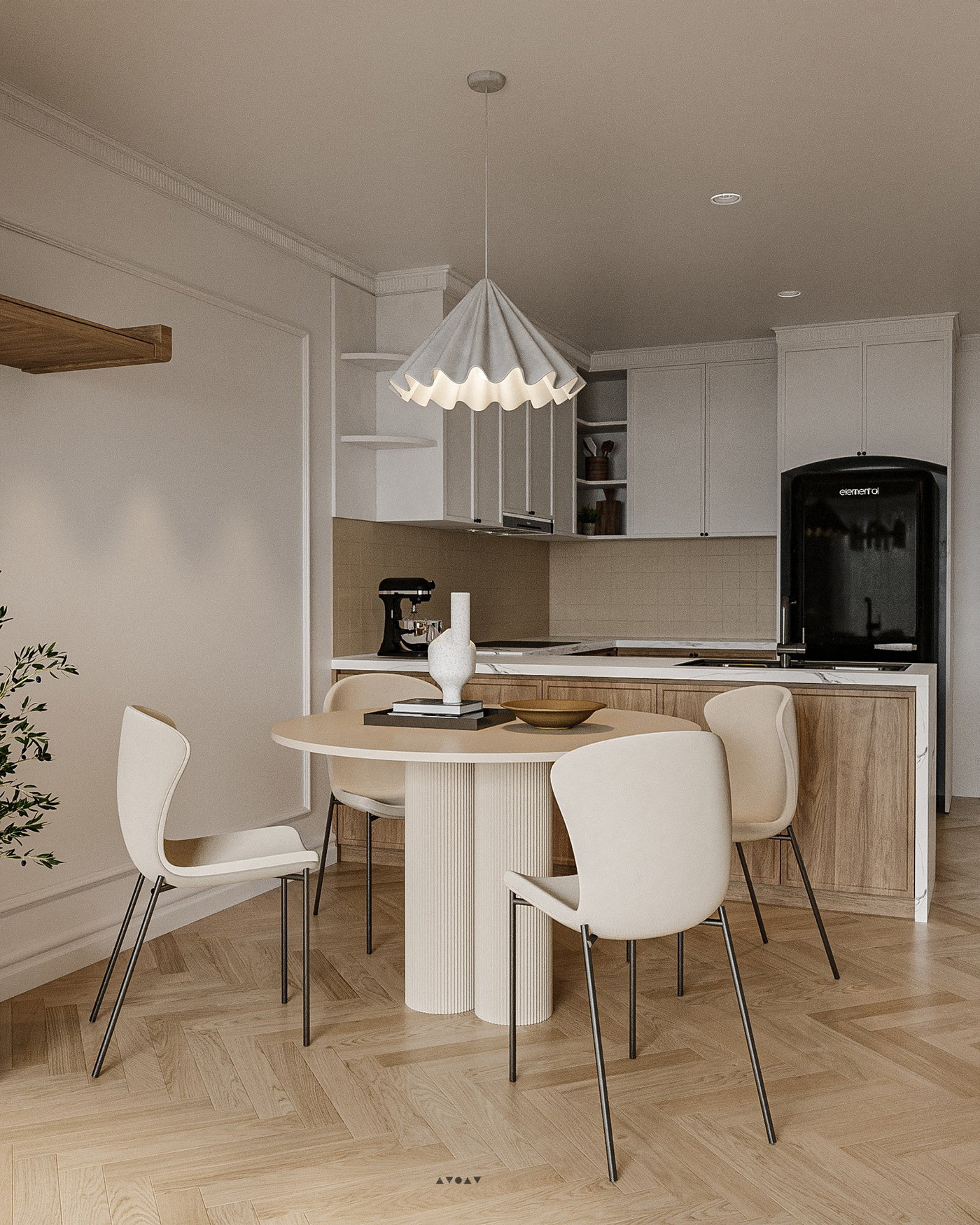 白色与绿色 清新时尚，打造舒适自然的空间-6